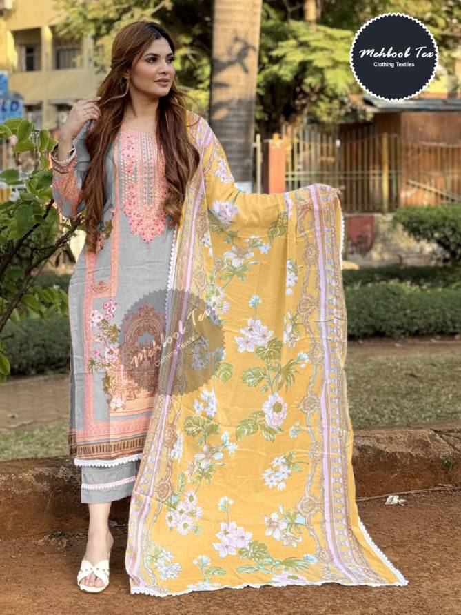 1326 A And B By Mehbbob Tex Cotton Embroidery Pakistani Suits Wholesale Suppliers In India
